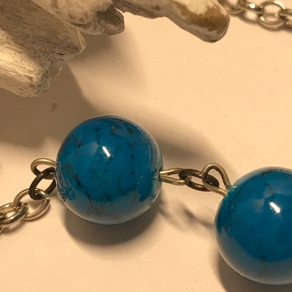 Express Gold and Turquoise Coloured Necklace. - Picture 2 of 3